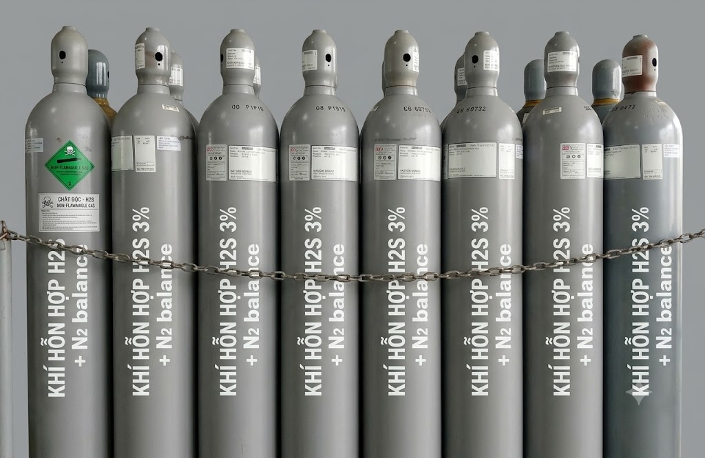Khí hỗn hợp H2S 3% + N2 balance